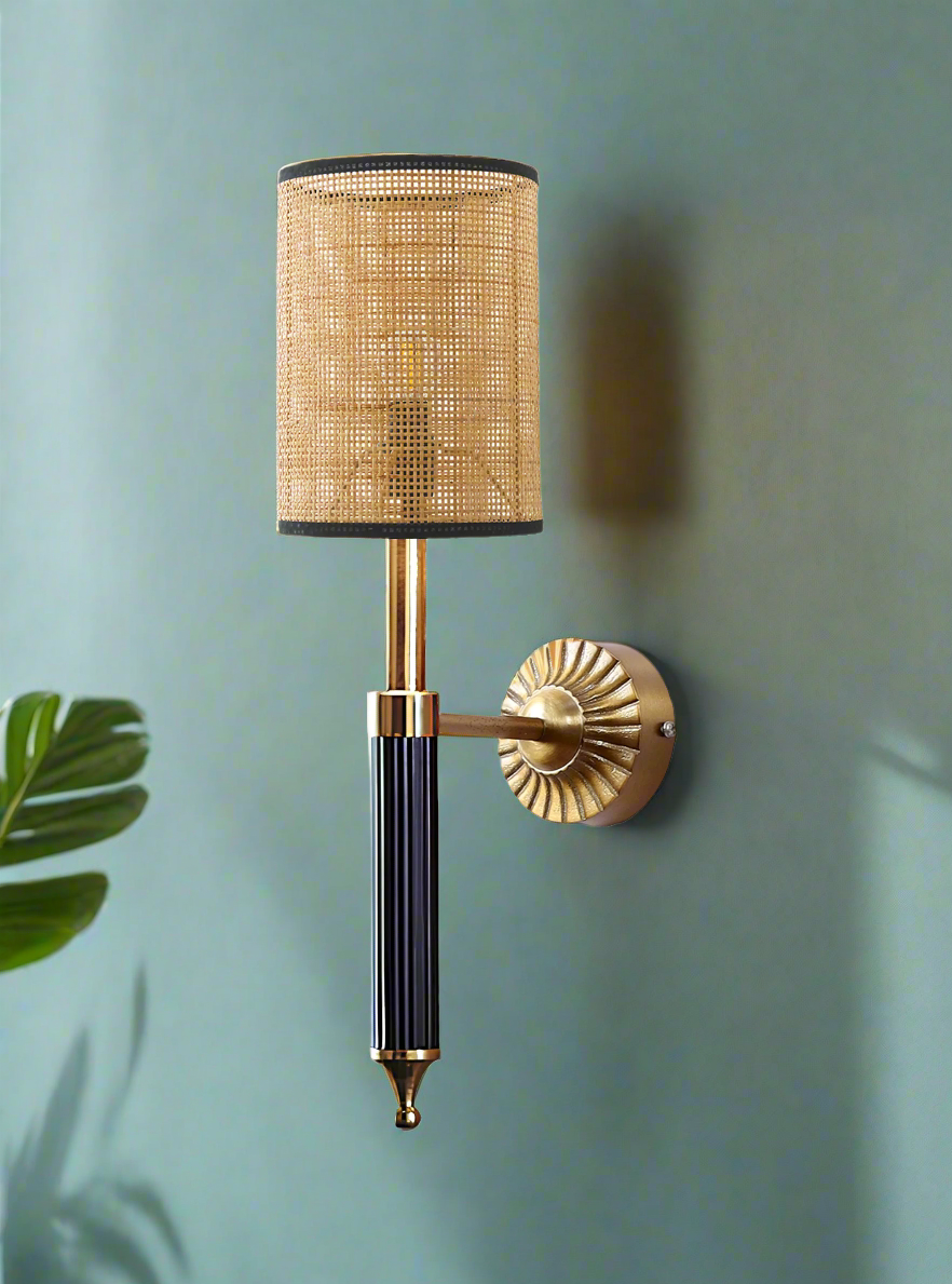 Bamboo Wall Lamp For Living Room | Rattan Wall Lamp - Nilima - Akway Lighting > Wall Lamps & Sconces (Image 4)