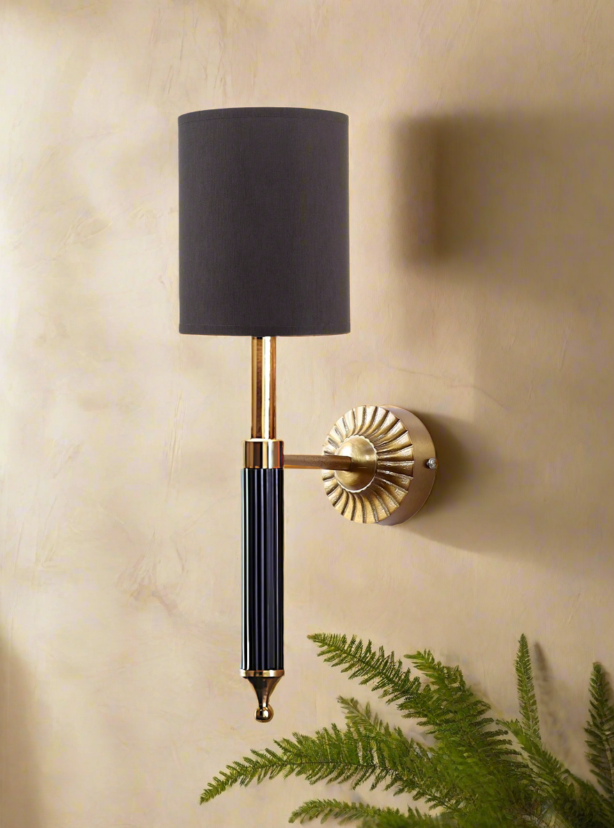 Modern Wall Light For Living Room | Antique Brass Finish Lamp - Osha - Akway Lighting > Wall Lamps & Sconces (Image 4)