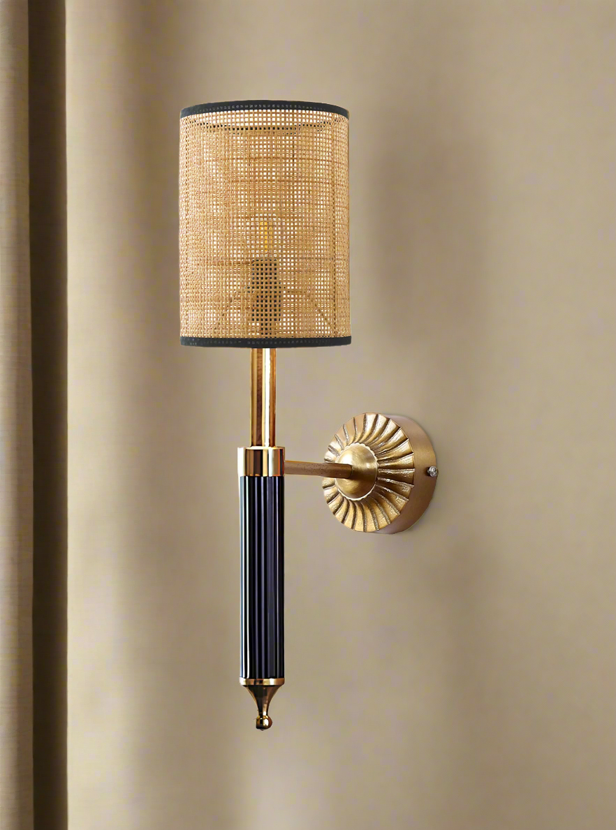 Bamboo Wall Lamp For Living Room | Rattan Wall Lamp - Nilima - Akway Lighting > Wall Lamps & Sconces (Image 6)