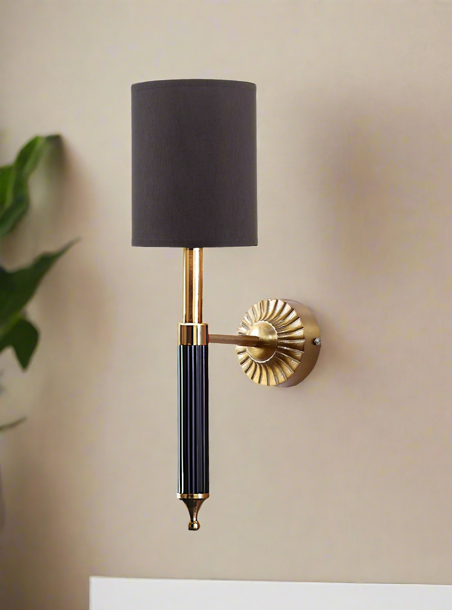 Modern Wall Light For Living Room | Antique Brass Finish Lamp - Osha - Akway Lighting > Wall Lamps & Sconces (Image 5)