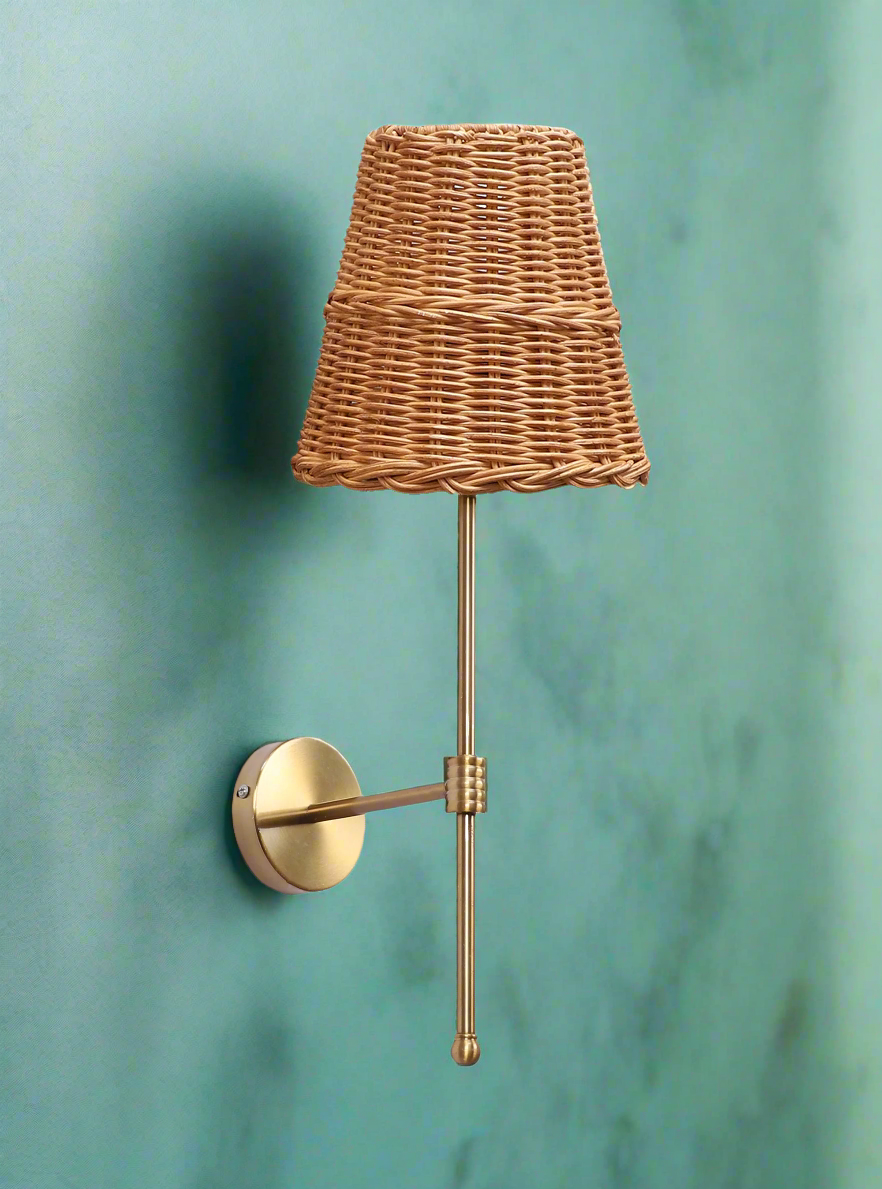 Bamboo Wall Light For Living Room | Rattan Wall Lamp - Inaya - Akway Lighting > Wall Lamps & Sconces (Image 7)