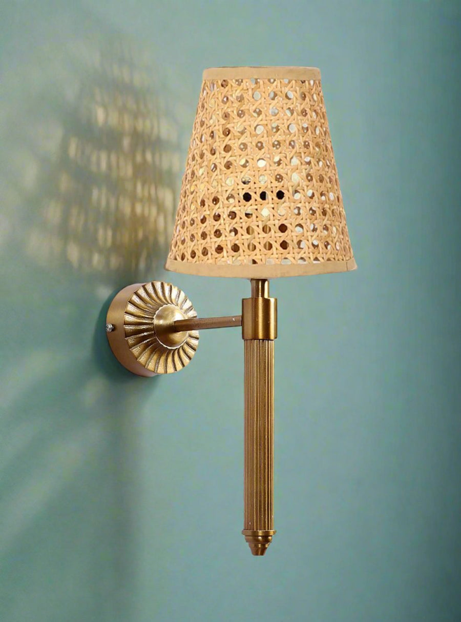 Rattan Wall Lamp For Living Room | Bamboo Wall Light - Jasmit - Image 2