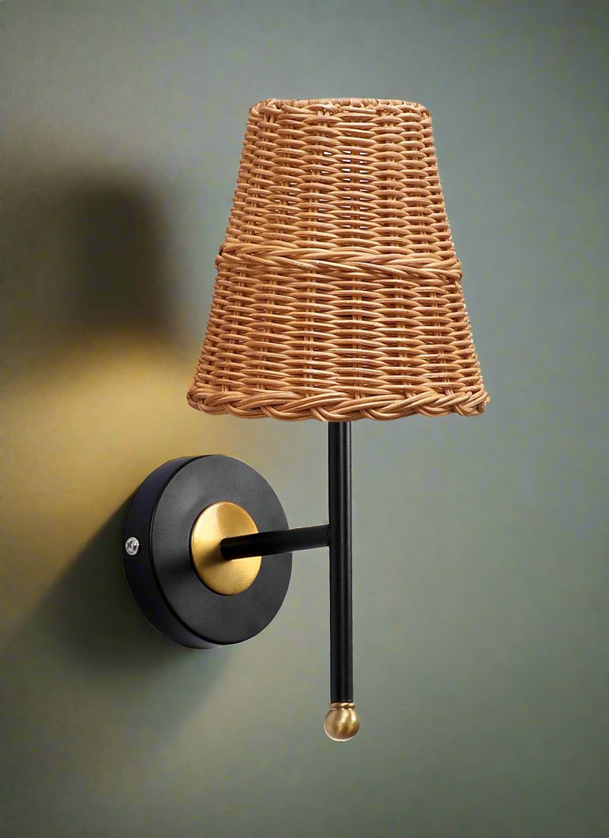 Bamboo Wall Lamp For Living Room | Rattan Wall Light - Geetika - Akway Lighting > Wall Lamps & Sconces (Image 2)