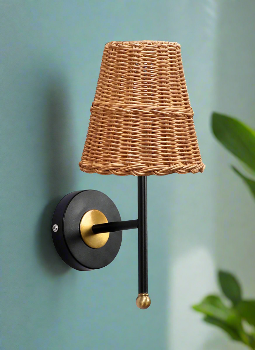 Bamboo Wall Lamp For Living Room | Rattan Wall Light - Geetika - Akway Lighting > Wall Lamps & Sconces (Image 7)