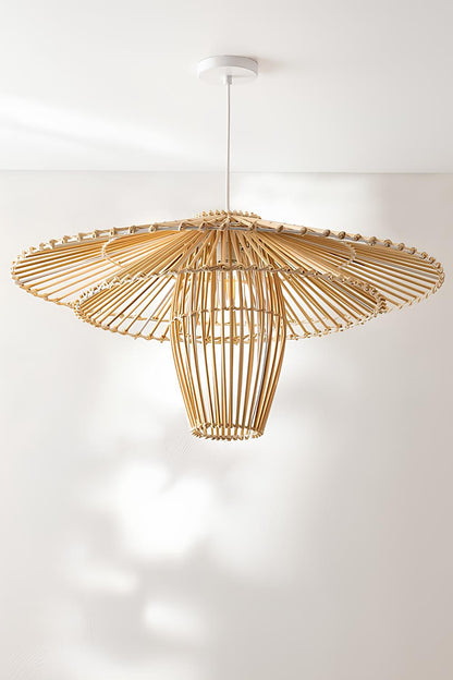 Bamboo Hanging lamp for Living Room | Rattan Pendant light | Cane ceiling light - Adah - Akway
