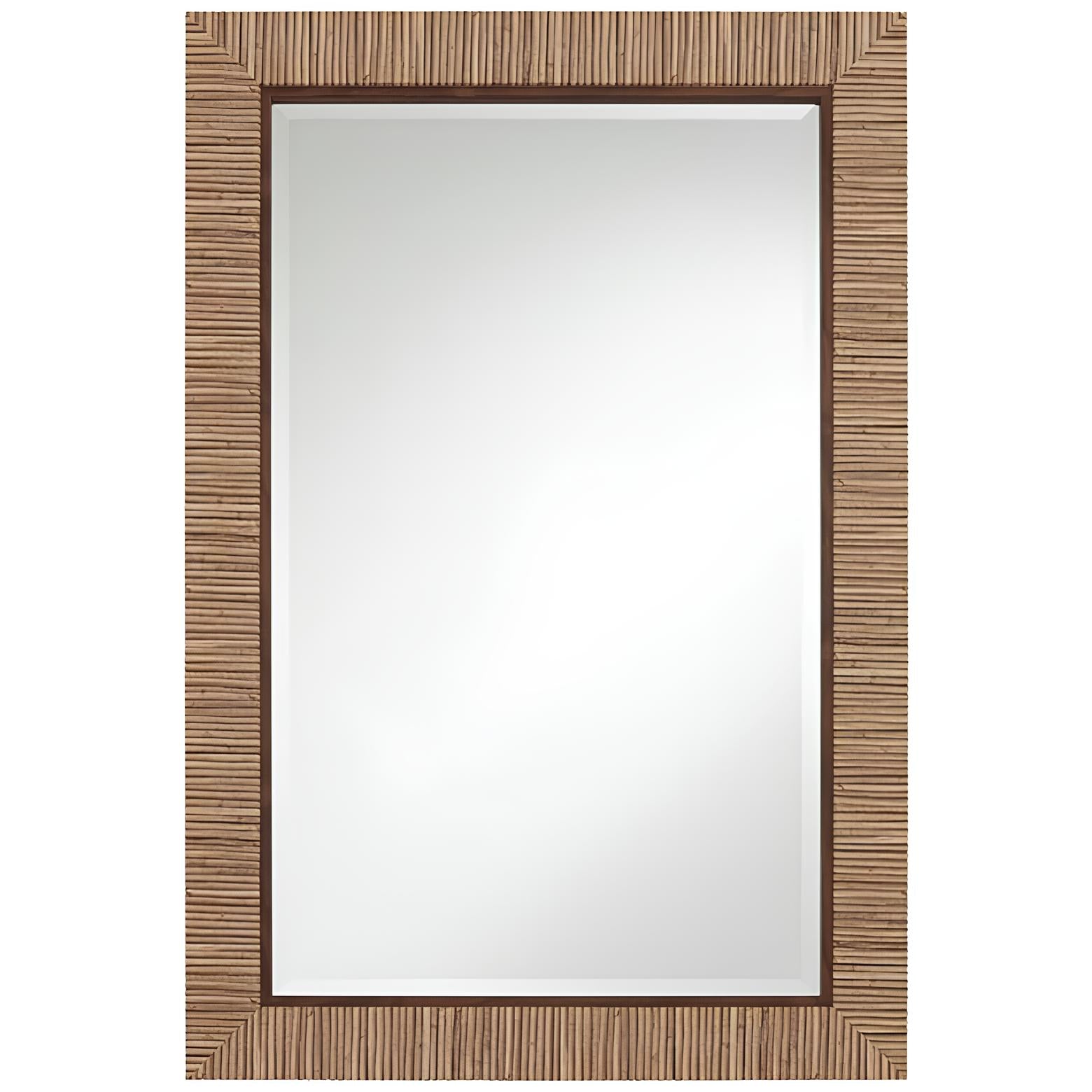 Bamboo Wall Mirror for living room | Cane Wall Mirror | Rattan Mirror - Asmee - Akway Uncategorized (Image 2)