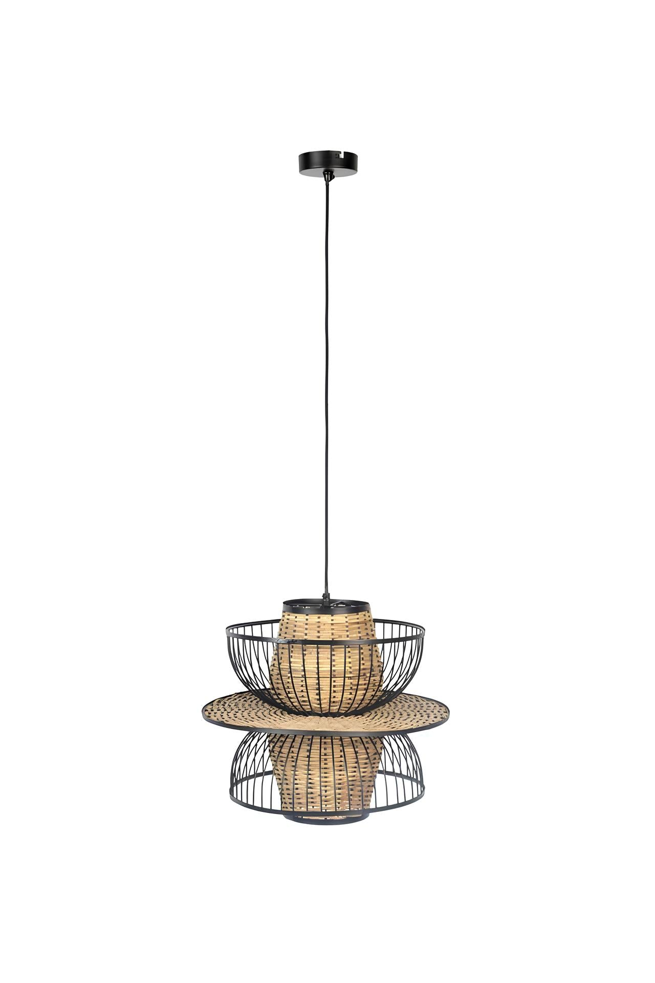 Bamboo Hanging lamp for Living Room | Rattan Pendant light | Cane ceiling light - Yash - Akway Uncategorized (Image 2)