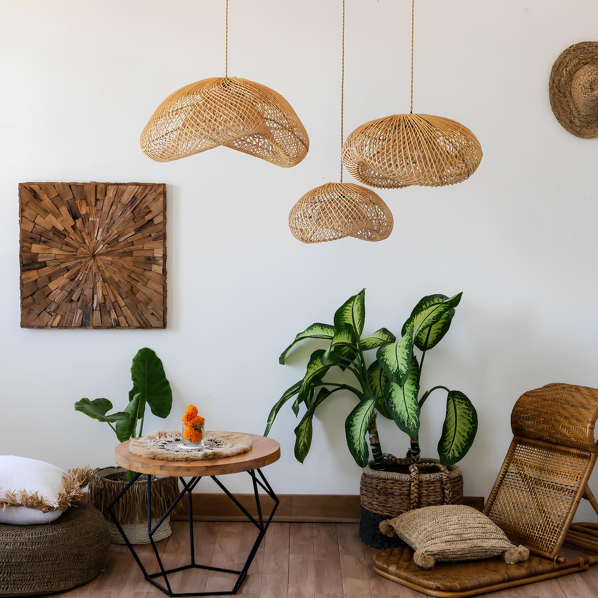 Bamboo Hanging lamp for Living Room | Rattan Pendant light | Cane ceiling light - Anang - Akway Uncategorized (Image 7)