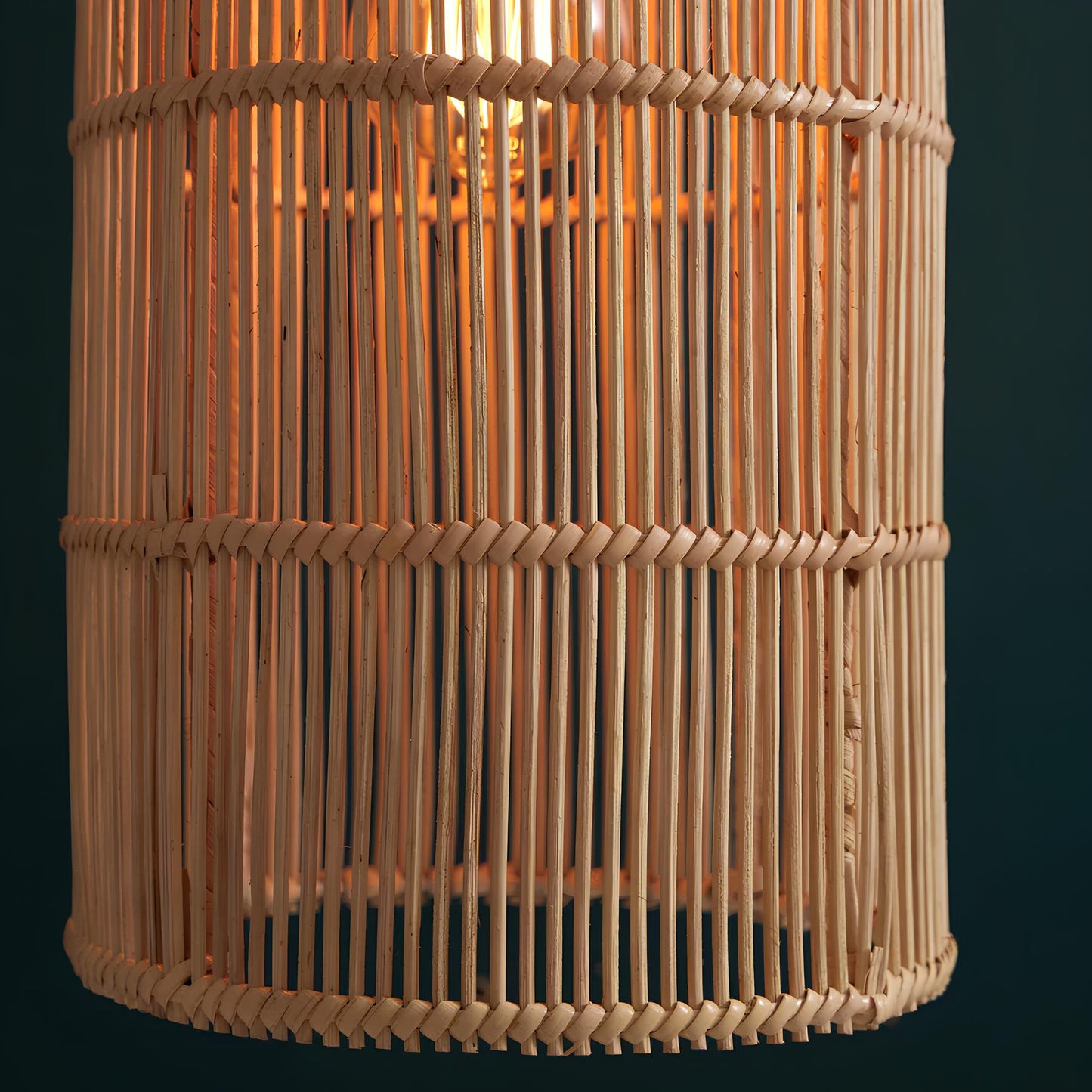 Bamboo Hanging lamp for Living Room | Rattan Pendant light | Cane ceiling light - Durga - Akway Uncategorized (Image 2)