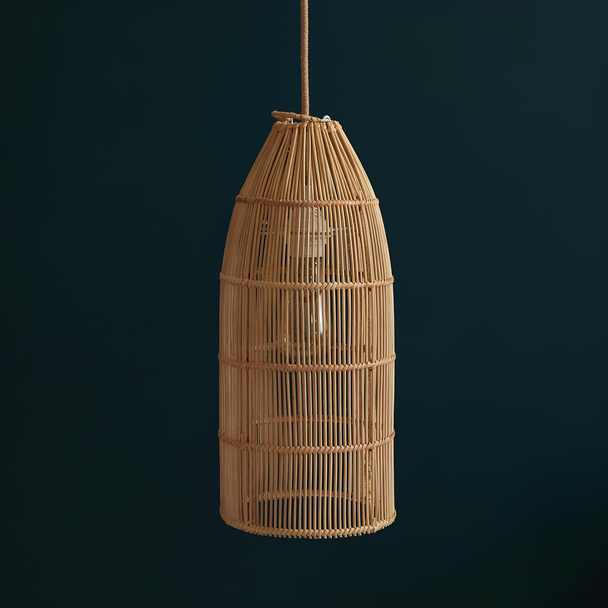 Bamboo Hanging lamp for Living Room | Rattan Pendant light | Cane ceiling light - Durga - Akway Uncategorized (Image 4)
