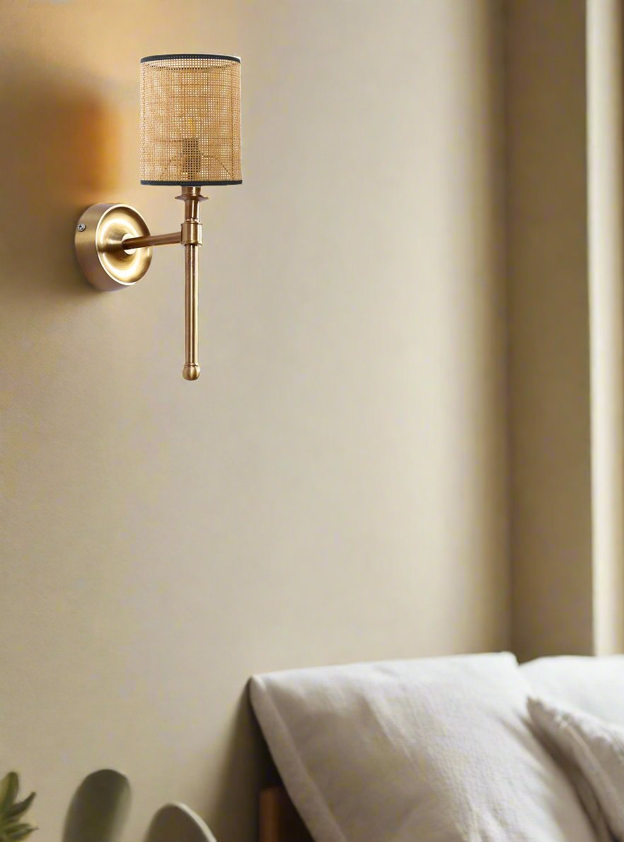 Bamboo Wall Lamp For Living Room | Rattan Wall Scone - Adya - Akway Lighting > Wall Lamps & Sconces (Image 5)