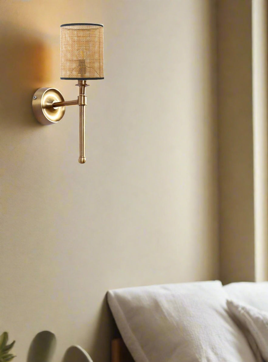 Bamboo Wall Lamp For Living Room | Rattan Wall Scone - Adya - Akway Lighting > Wall Lamps & Sconces (Image 5)