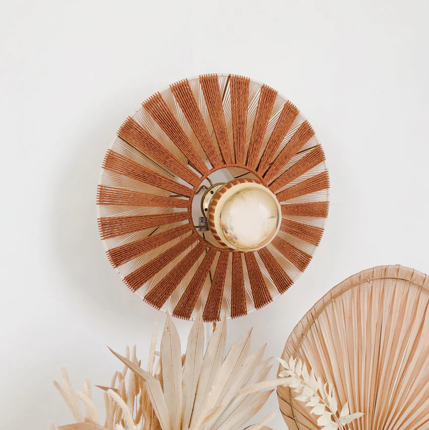 Bamboo Wall lamps For Living Room | Rattan Wall scones | Wicker Wall Lamps | Cane Wall Scones - Bhuv - Akway Lighting > Wall