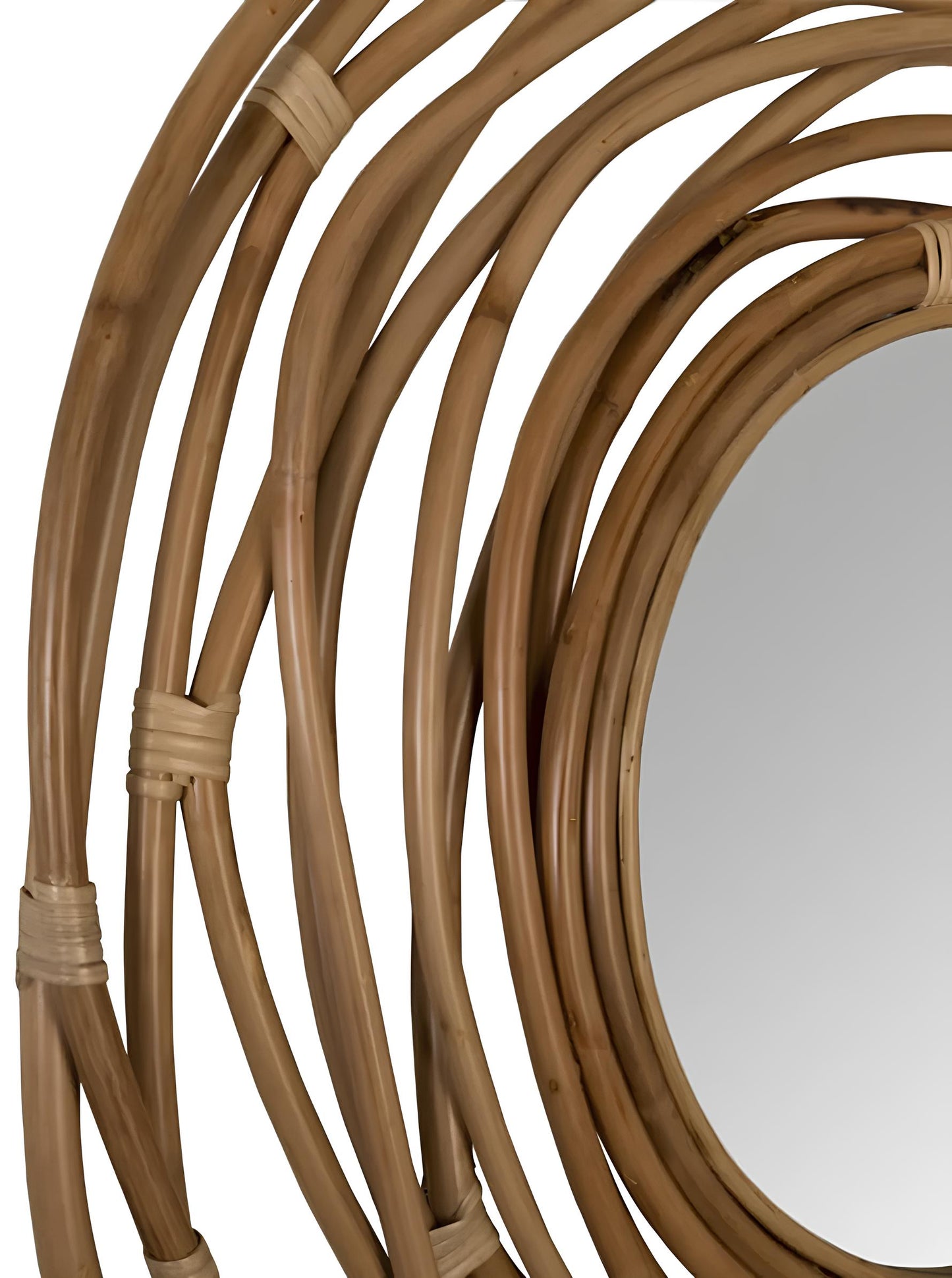 Bamboo Wall Mirror for living room | Cane Wall Mirror | Rattan Mirror - Ishana - Akway Uncategorized (Image 5)