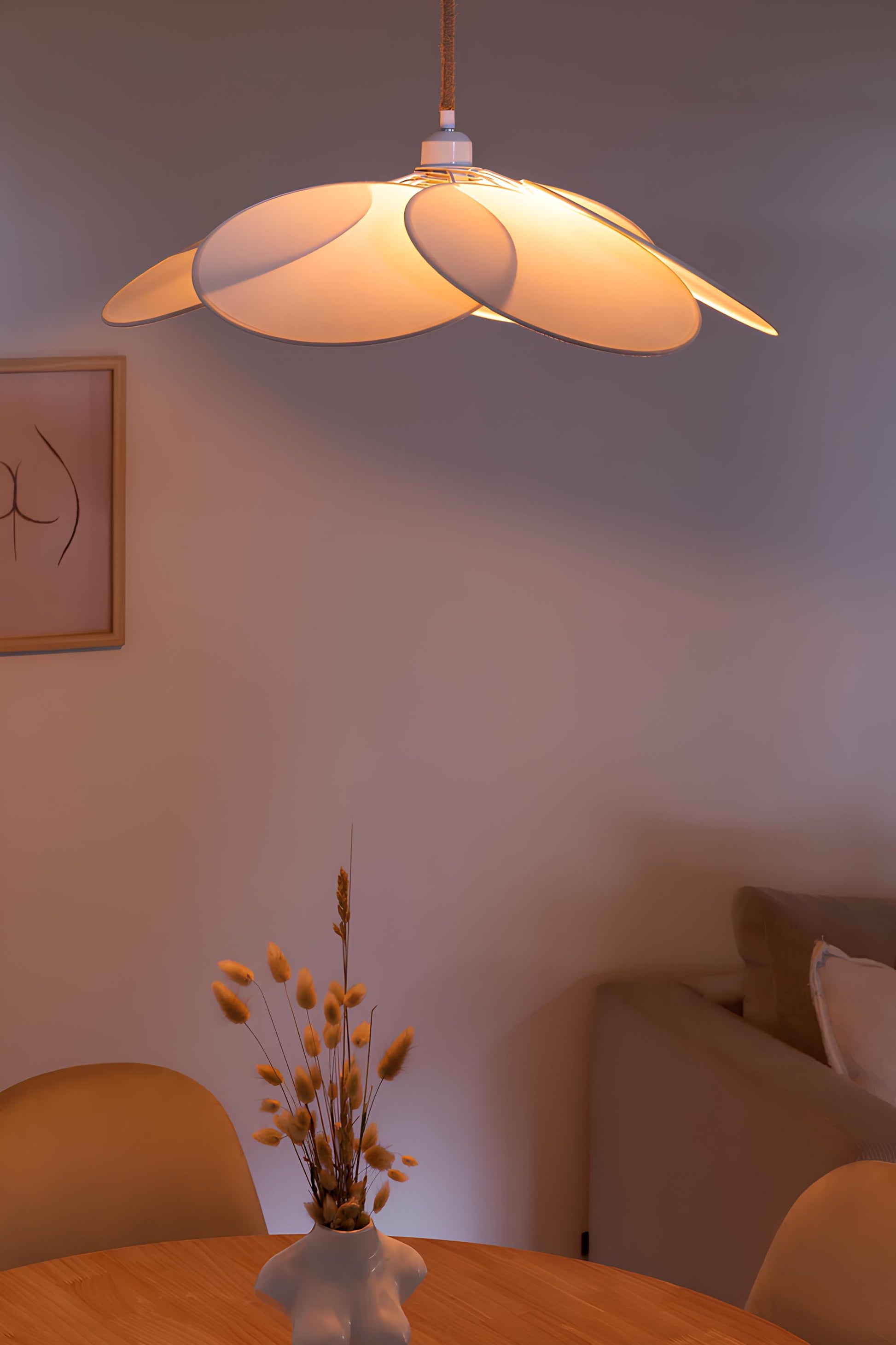 Hanging Lamp for Living Room | Pendant light for Home  | Cane Hanging light - Kimaya - Akway