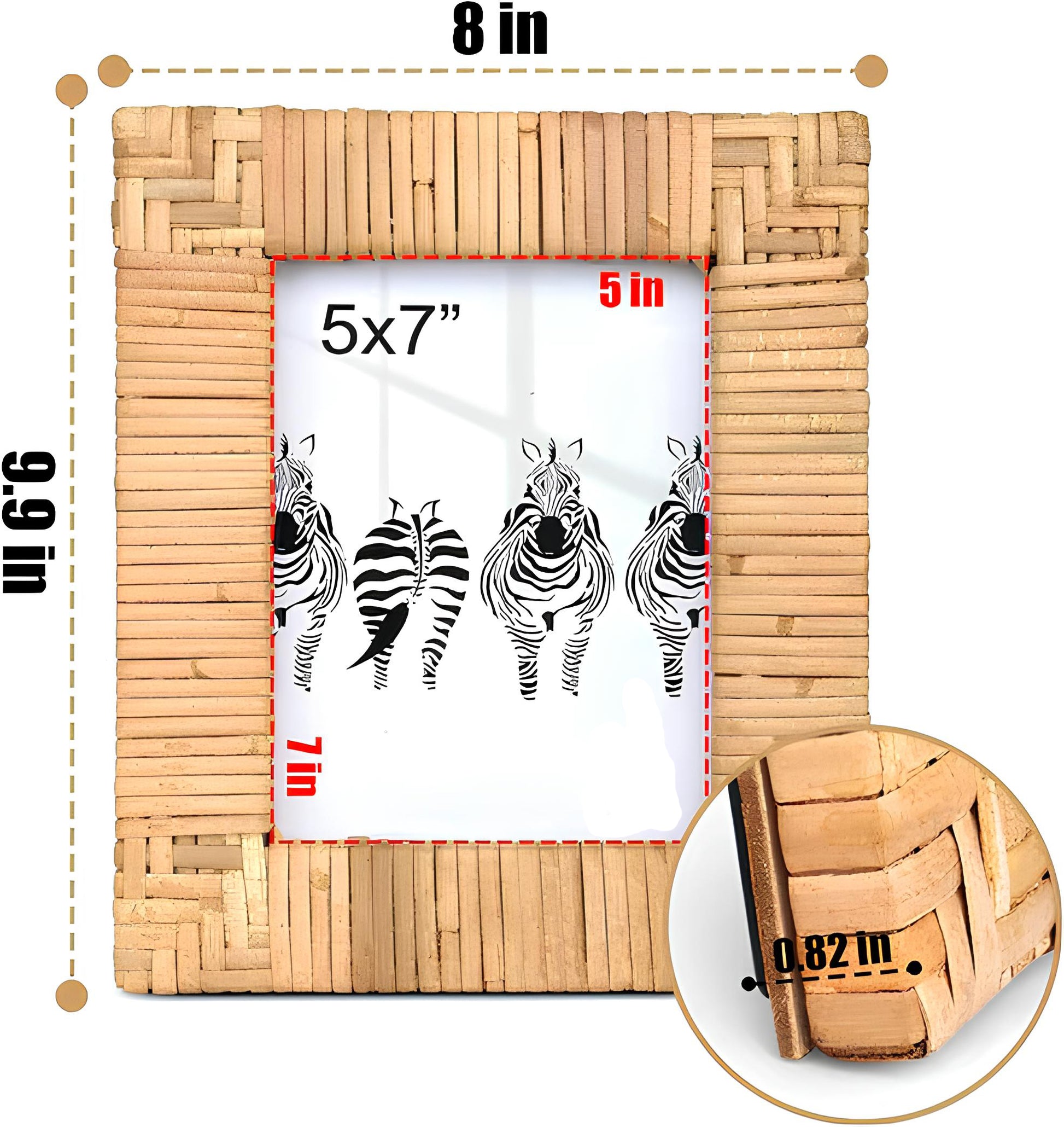 Rattan Photo Frame | Cane Photo Frame | Bamboo Photo Frame - Adah - Akway Uncategorized (Image 6)