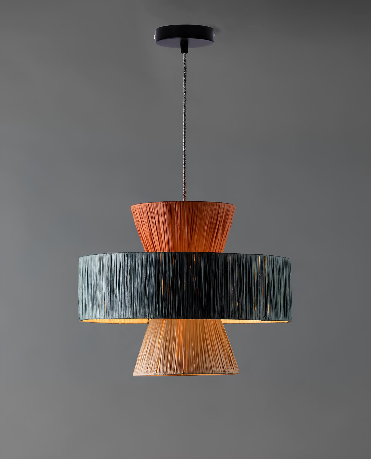 Bamboo Hanging lamp for Living Room | Rattan Pendant light | Cane ceiling light - Samaira - Akway