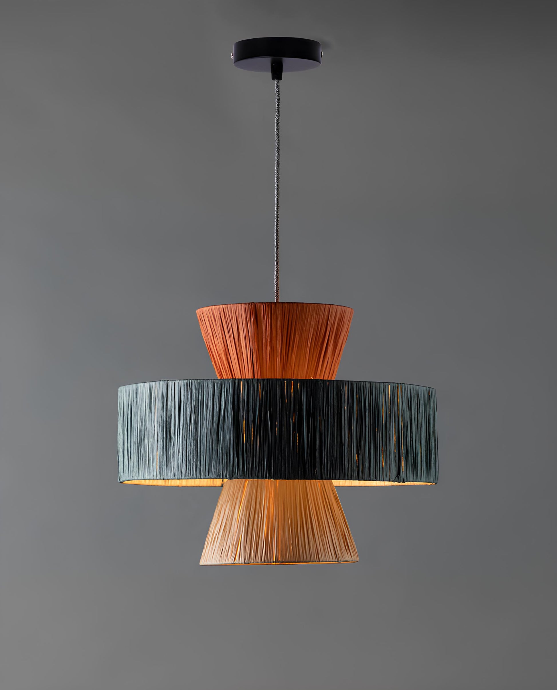 Bamboo Hanging lamp for Living Room | Rattan Pendant light | Cane ceiling light - Samaira - Akway