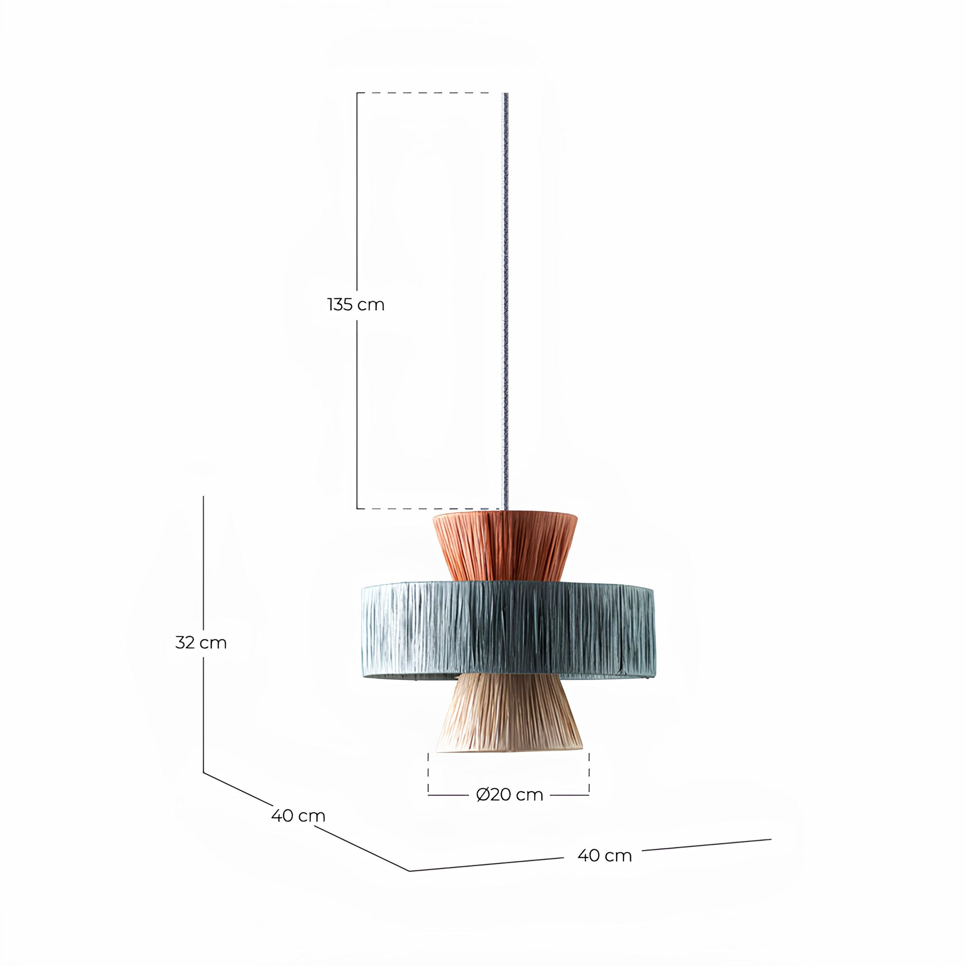 Bamboo Hanging lamp for Living Room | Rattan Pendant light | Cane ceiling light - Samaira - Akway