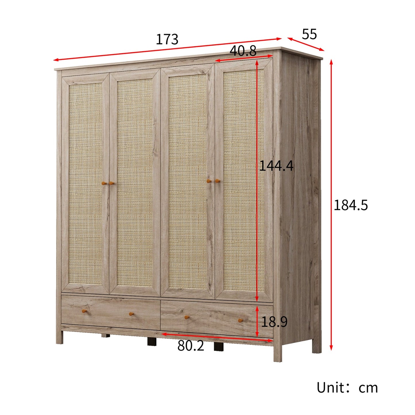 Mango Wood Wardrobe for Bedroom | Handcrafted Wardrobe - Riyaba by Akway - Furniture > Wardrobes