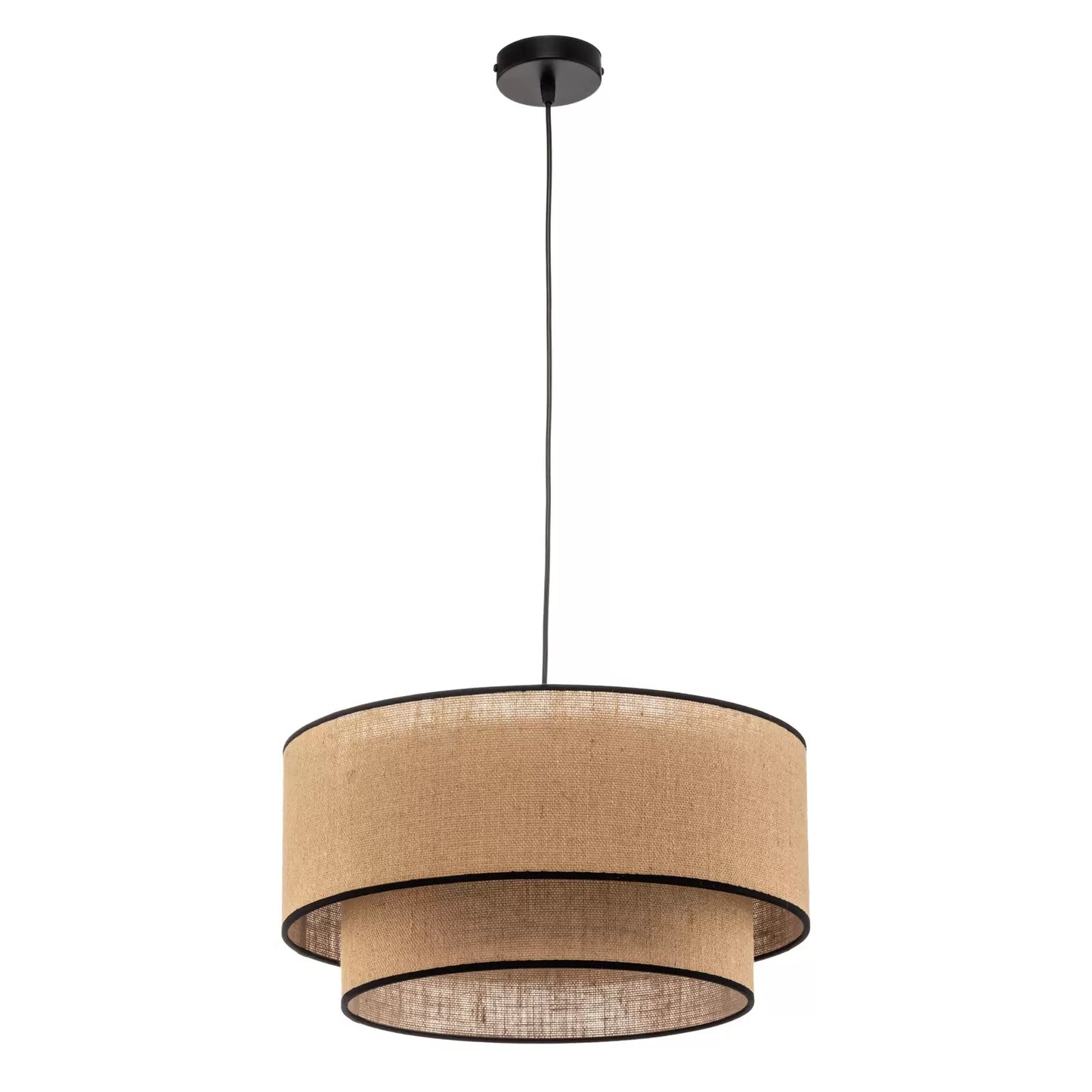 Jute Hanging Lamp for Living Room | Jute Pendant Lamp - Jeevika 12 Dia x 8 Height by Akway - Image 7