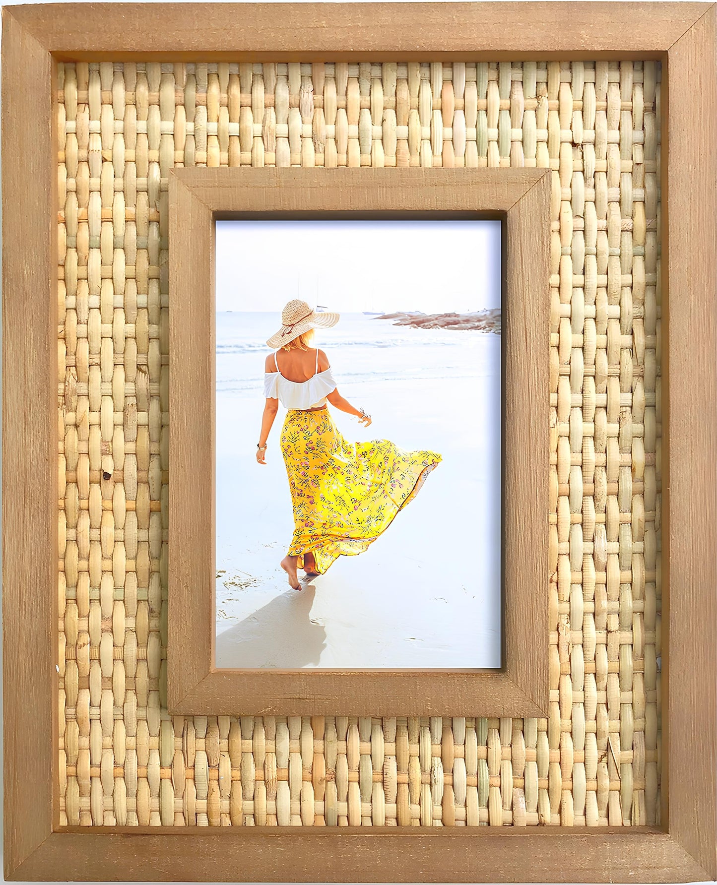 Rattan Photo Frame | Cane Photo Frame | Bamboo Photo Frame - Anaisha - Akway