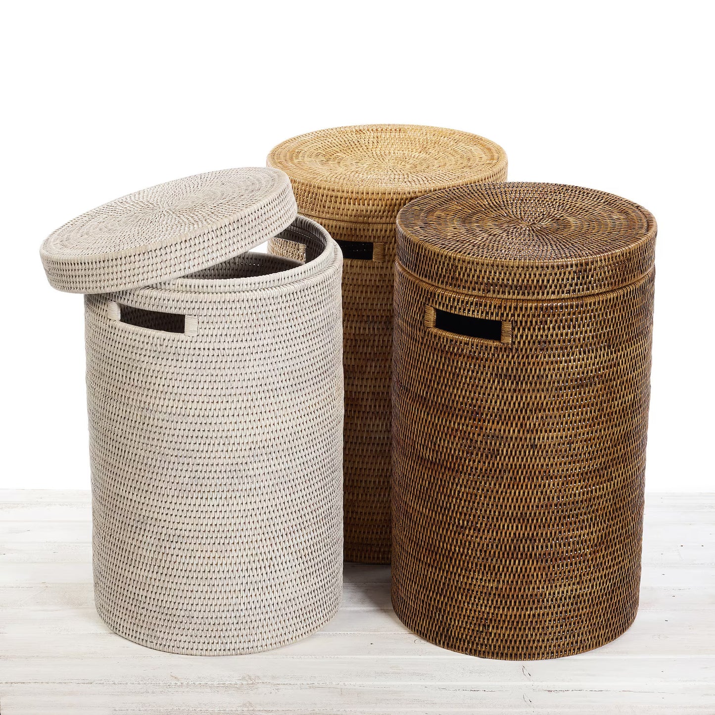 Rattan Laundry Basket | wicker basket with lid | Bamboo toy Storage basket - Alex - Akway