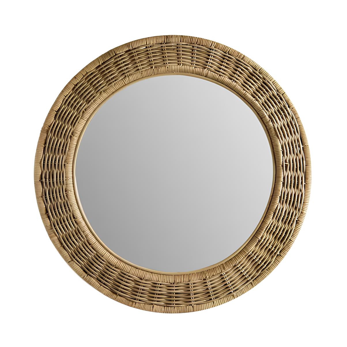 Bamboo Wall Mirror for living room | Cane Wall Mirror | Rattan Mirror - Ishita - Akway Uncategorized (Image 2)