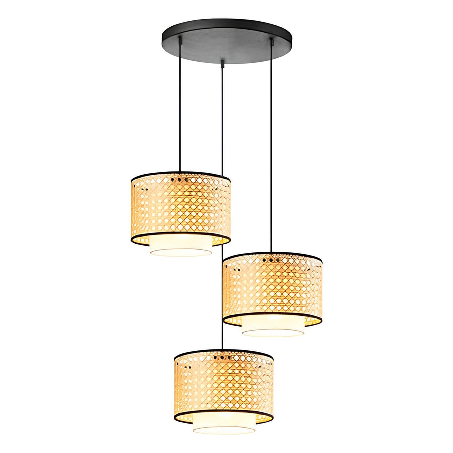 Rattan Hanging lamp for Living Room | Cane Pendant light | Wicker ceiling light - Deepti (Single) - Akway Uncategorized (Imag