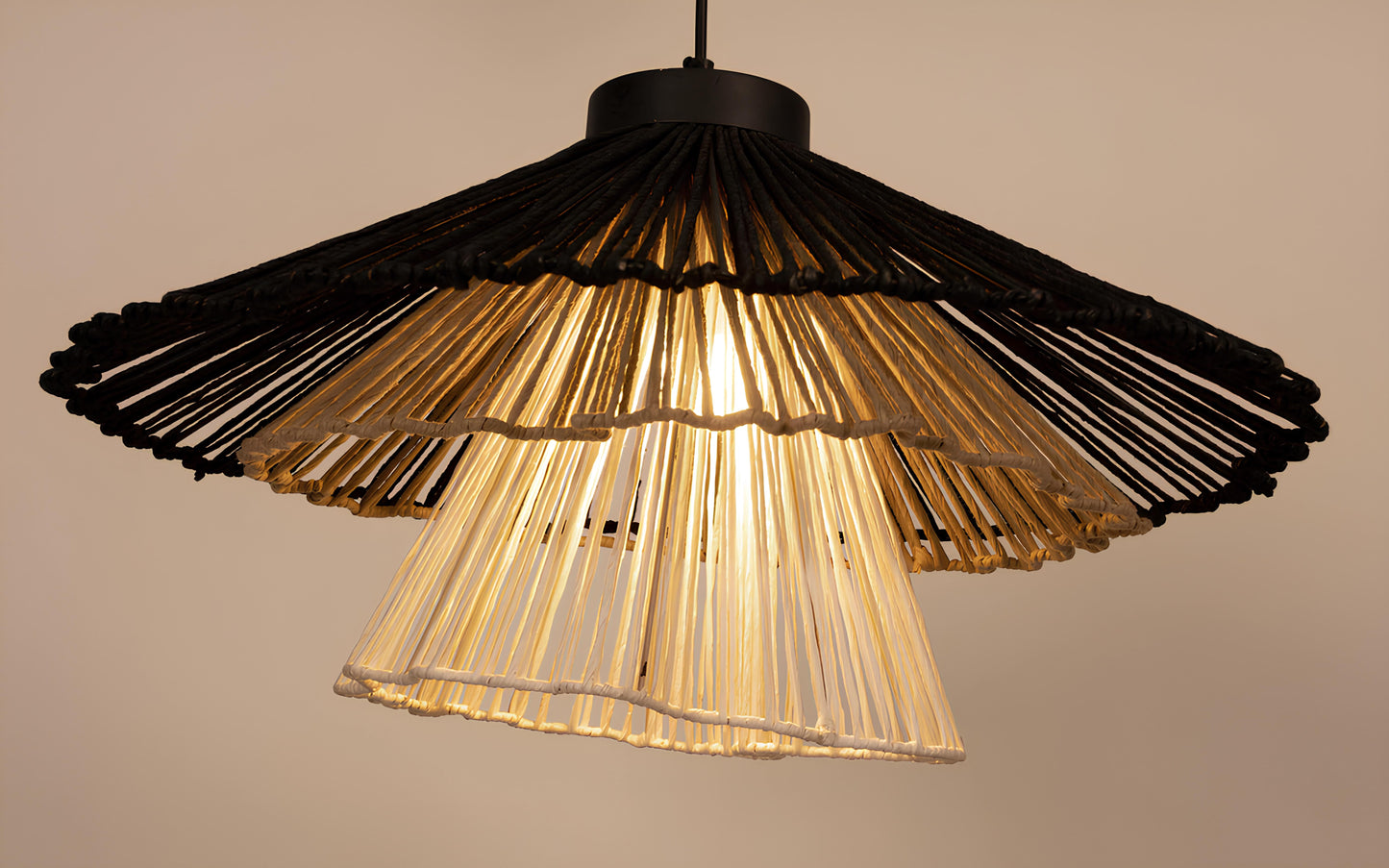 Bamboo Hanging lamp for Living Room | Rattan Pendant light | Cane ceiling light - Artha - Akway Home > Pendant Lights (Image