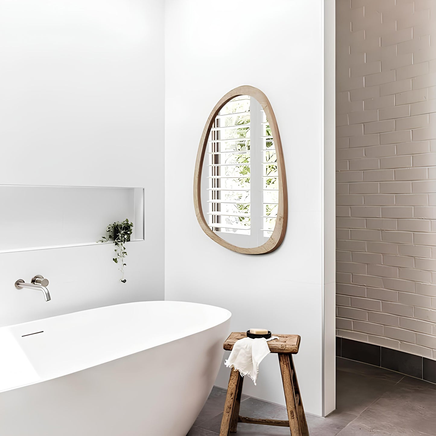 Bamboo Wall Mirror for living room | Cane Wall Mirror | Rattan Mirror - Bond