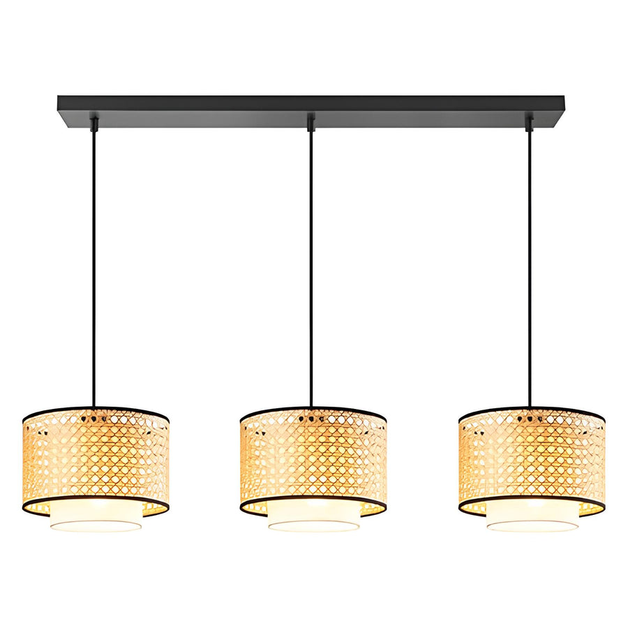 Rattan Hanging lamp for Living Room | Cane Pendant light | Wicker ceiling light - Harman( Set of 3 ) - Akway Uncategorized (I