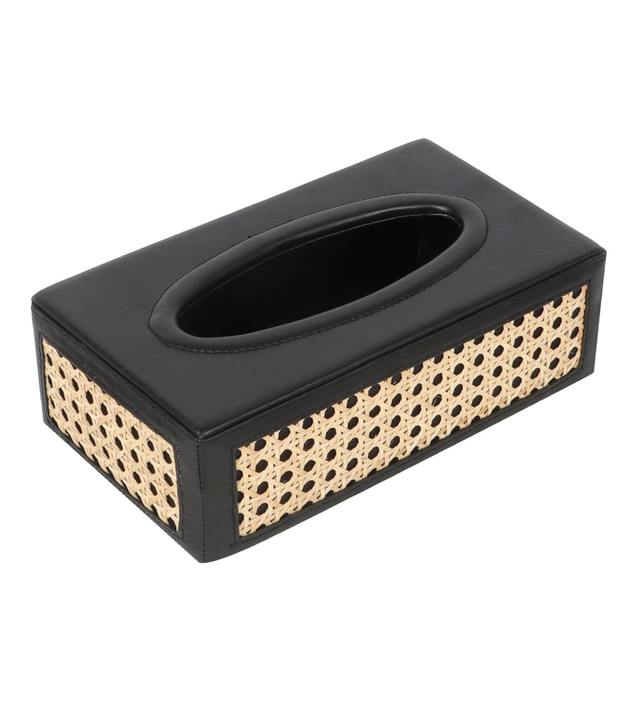 AKWAY Rattn Tissue Box Holder, Paper Napkin Holder, Cane Tissue Dispenser for Home, Cane Tissue Box for Bathroom, Bedroom, Of