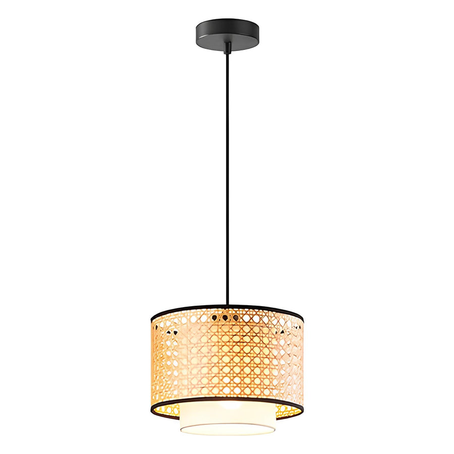 Rattan Hanging lamp for Living Room | Cane Pendant light | Wicker ceiling light - Deepti (Single) - Akway Uncategorized (Imag