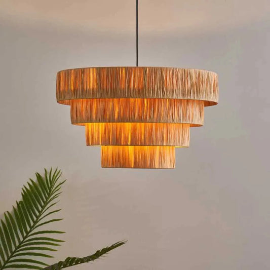 Raffia Hanging Light for Living Room - Advik by Akway