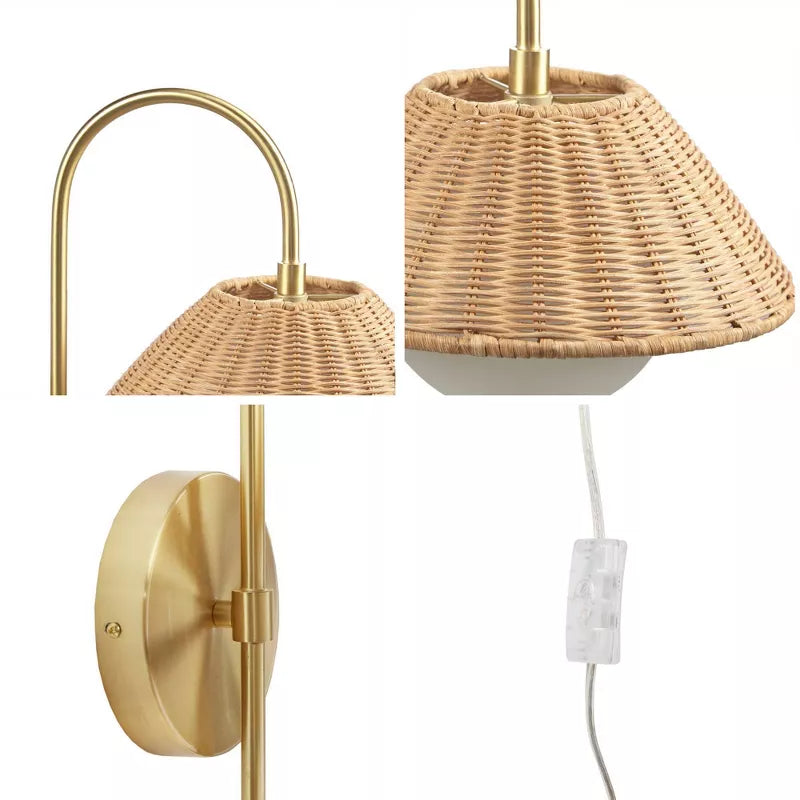 Bamboo Wall lamps For Living Room | Rattan Wall scones | Wicker Wall Lamps | Cane Wall Scones - Idhant - Akway Lighting > Wal