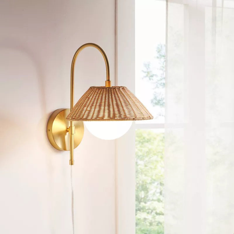 Bamboo Wall lamps For Living Room | Rattan Wall scones | Wicker Wall Lamps | Cane Wall Scones - Idhant - Akway Lighting > Wal