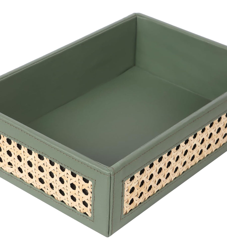 Rattan Serving Tray for Dining Table | Cane Tray with Handles - Dhara by Akway