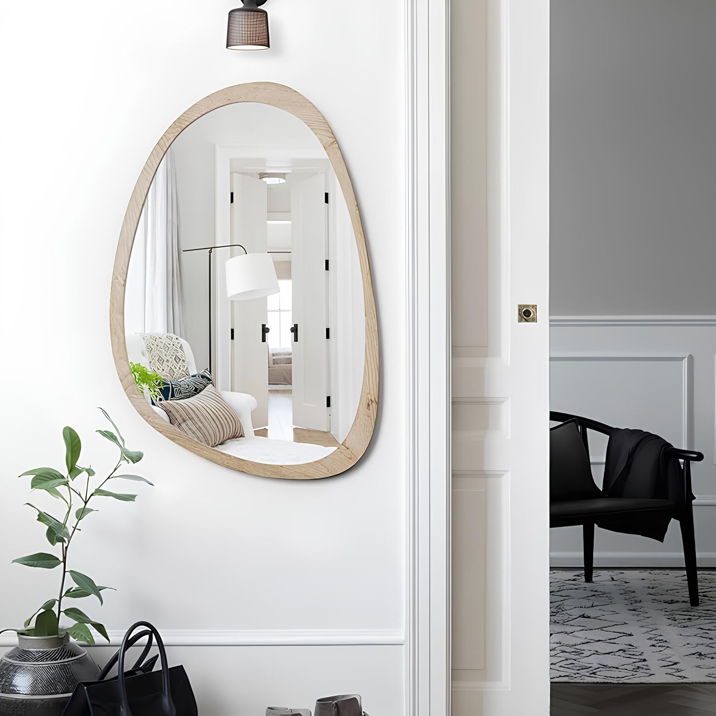 Bamboo Wall Mirror for living room | Cane Wall Mirror | Rattan Mirror - Bond