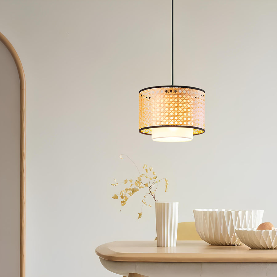 Rattan Hanging lamp for Living Room | Cane Pendant light | Wicker ceiling light - Harman( Set of 3 ) - Akway Uncategorized (I