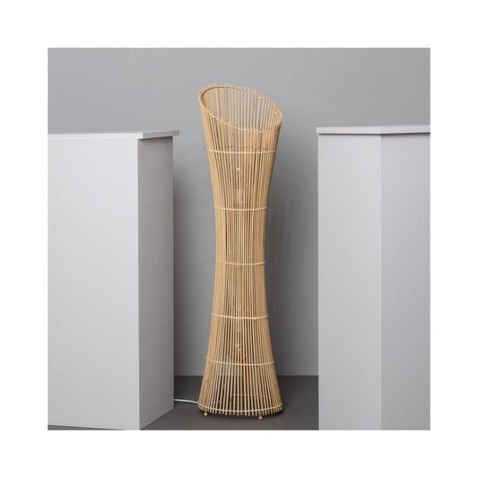 Rattan Floor Lamp | Bamboo Floor Lamp | Cane Floor Lamp - Ujjala - Akway Lighting > Floor Lamps (Image 1)