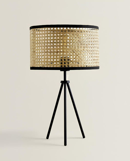Rattan Table lamp for Living room | Bamboo Bedside table lamp | Cane Table lamp - Kaia - Akway Uncategorized (Image 1)