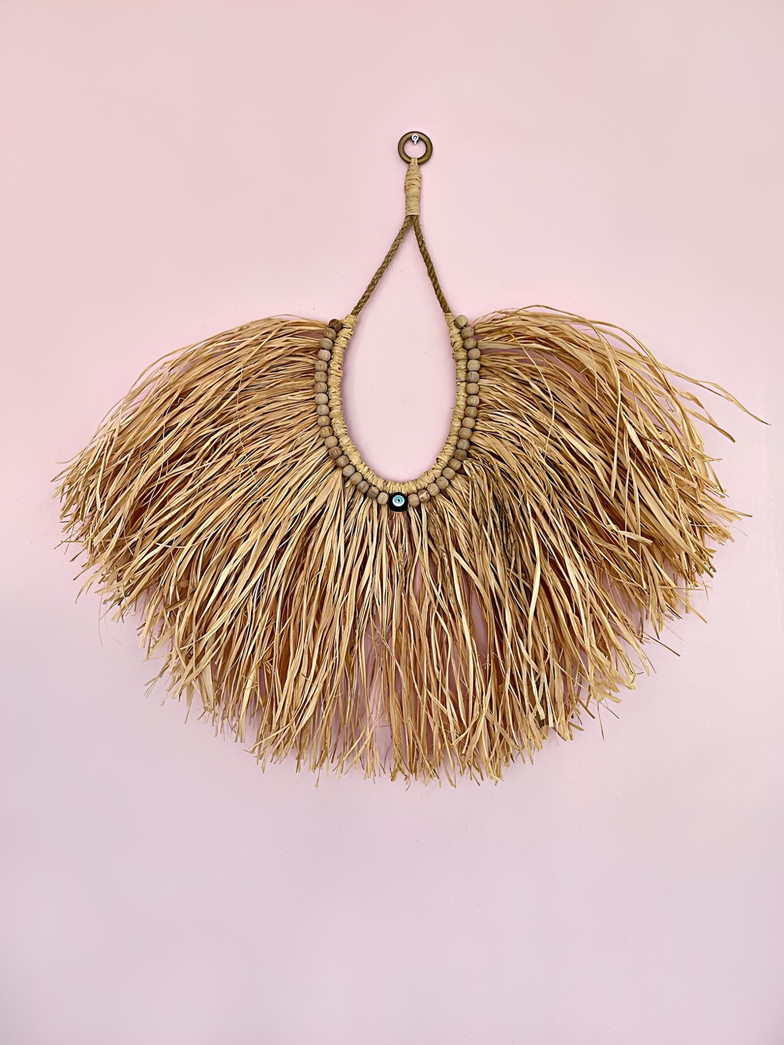 Wicker Wall Basket | Rattan Wall Decor | Bamboo Basket Decor - Ishita - Akway