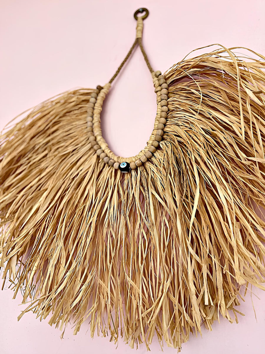 Wicker Wall Basket | Rattan Wall Decor | Bamboo Basket Decor - Ishita - Akway