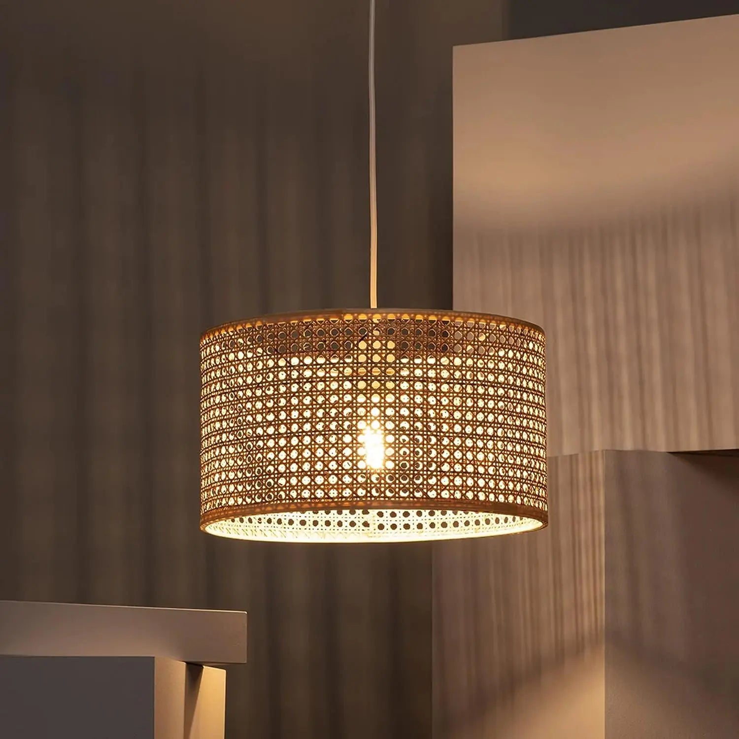 Rattan Webbing Hanging Lamp - Main Image