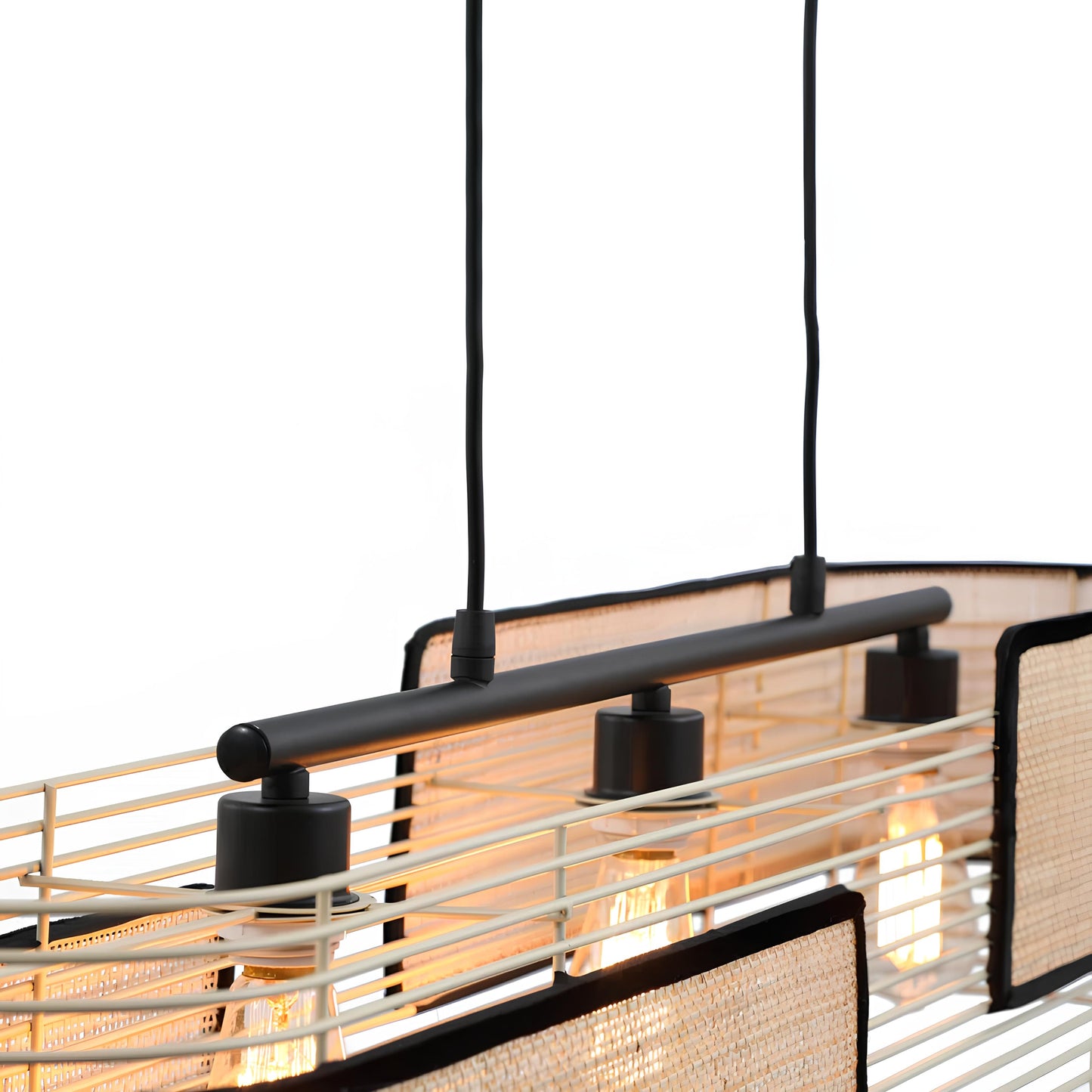 Rattan Hanging lamp for Living Room | Cane Pendant light | Wicker ceiling light - Loral - Akway Uncategorized (Image 5)