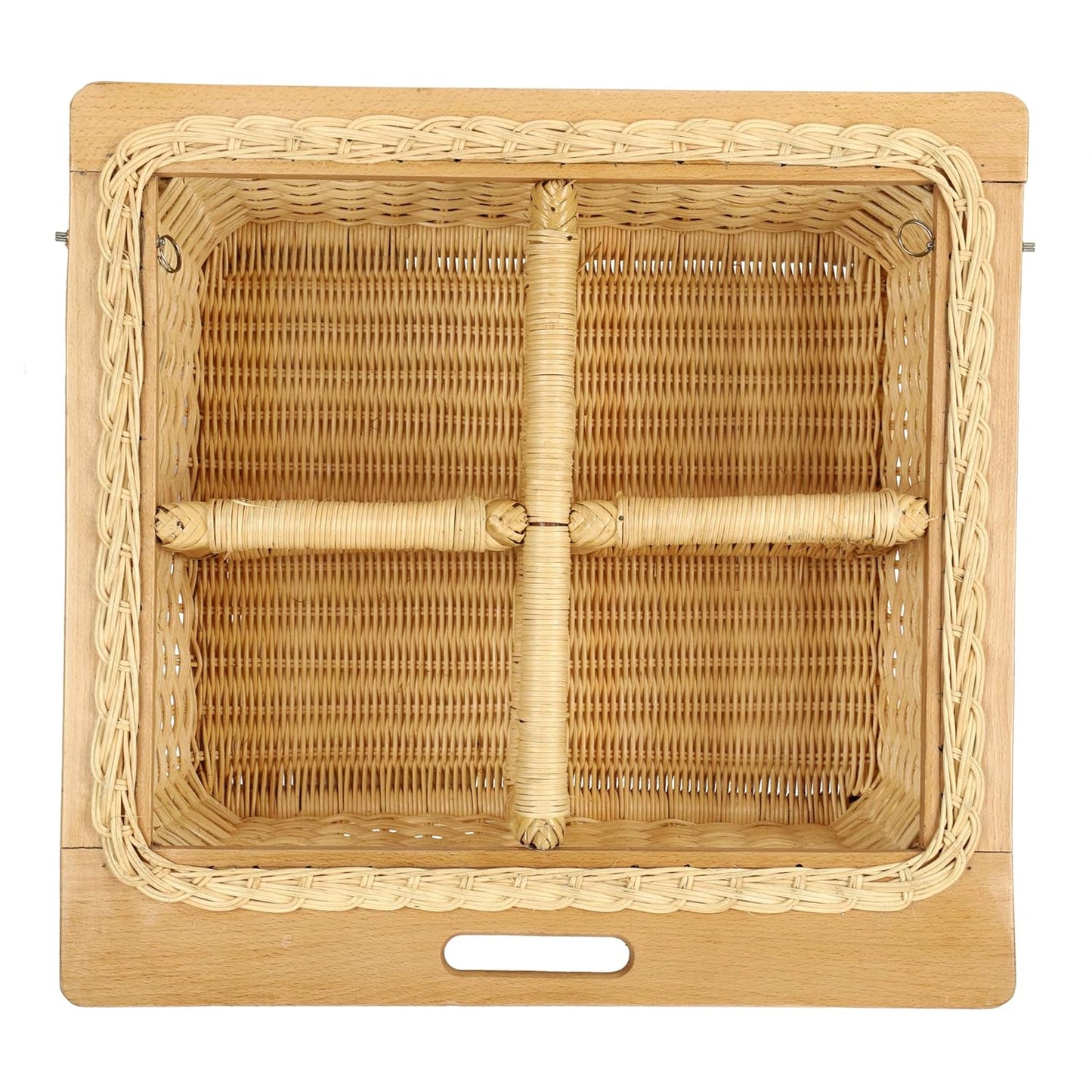 Wicker Basket for Kitchen With Double Partition | Potato Basket 22.5 x 20 x 8 - Eliana - Akway Home Improvement > Shelf Baske