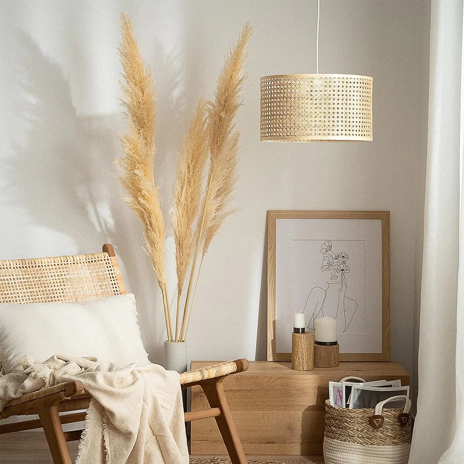 Rattan Webbing Hanging Lamp - Akway Lighting -> Pendant Lamp (Image 4)