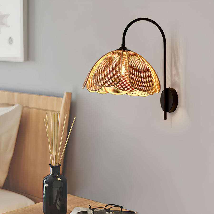 Bamboo Wall lamps For Living Room | Rattan Wall scones | Wicker Wall Lamps | Cane Wall Scones - Kimaya - Akway Lighting > Wal