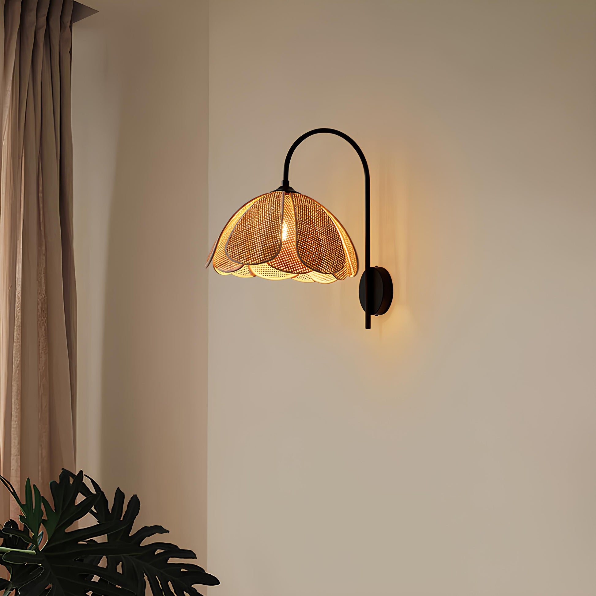 Bamboo Wall lamps For Living Room | Rattan Wall scones | Wicker Wall Lamps | Cane Wall Scones - Kimaya - Akway Lighting > Wal